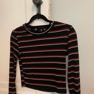 long sleeve striped garage top